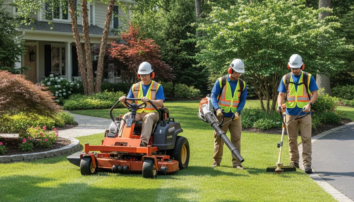 Arbor Tree Care lawn service crew maintaining a Salisbury, MD property