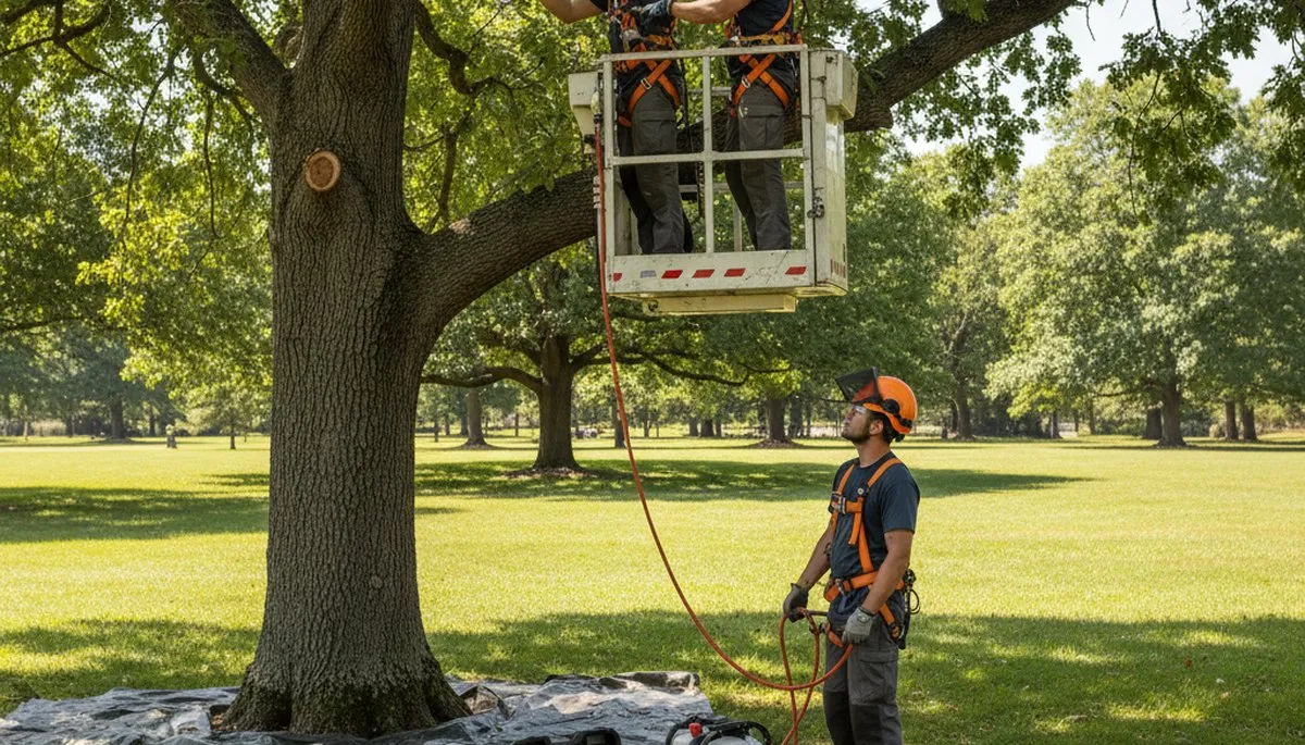 Tree service expert treating diseased trees in Salisbury, MD