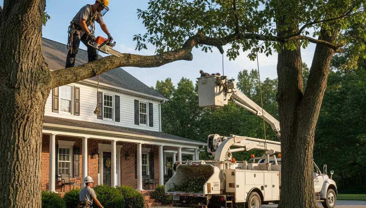 Tree service crew in Salisbury, MD providing professional tree removal and trimming services