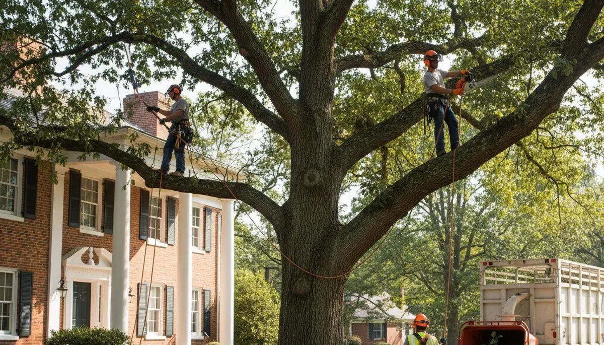 Tree service crew removing a tree in Salisbury, MD