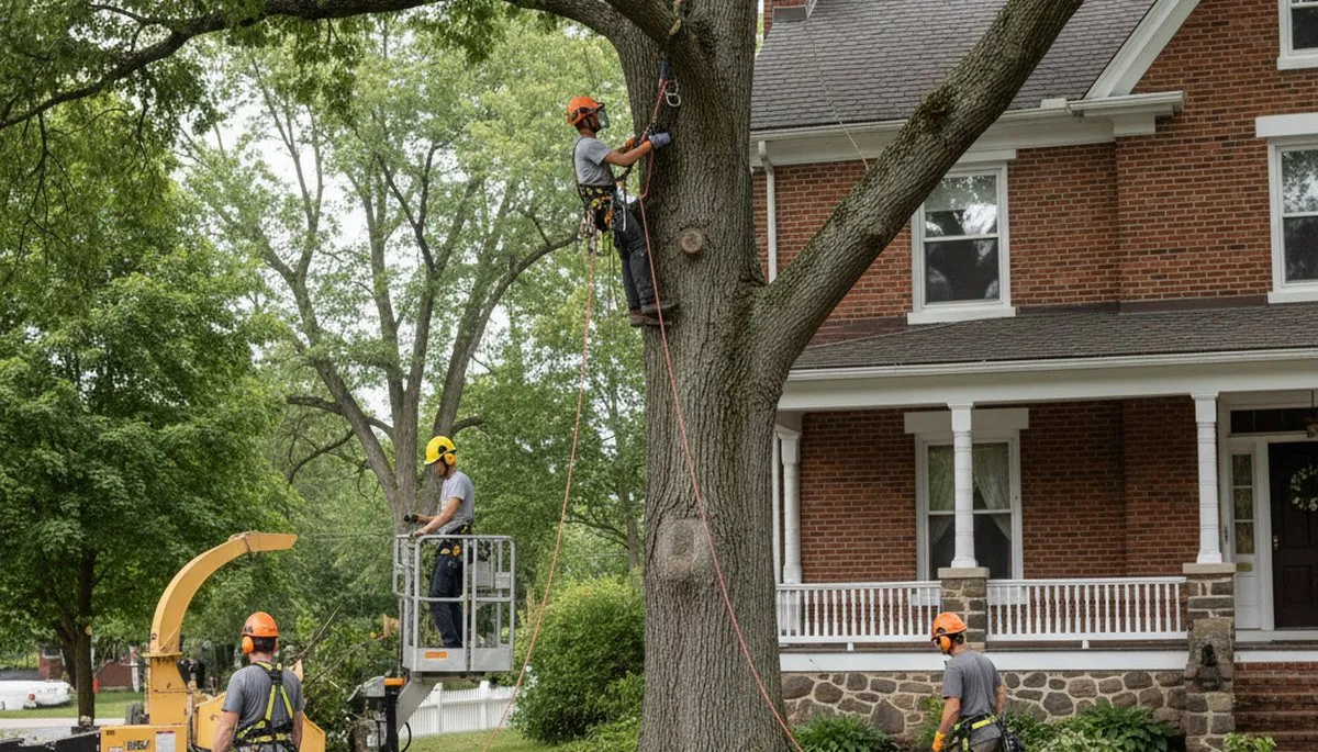 Tree service crew in Salisbury, MD performing professional tree removal and cleanup