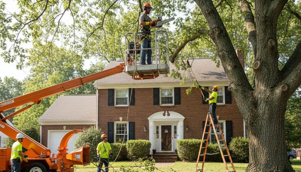 Tree service crew in Salisbury, MD performing professional tree removal for a local property