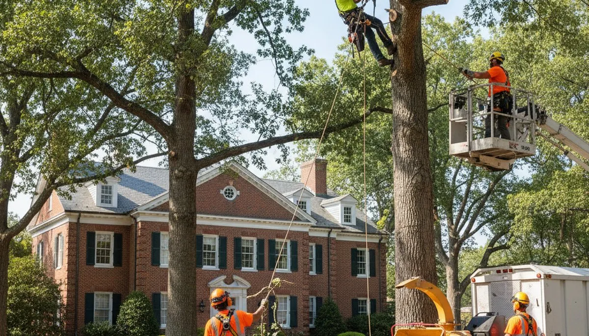 Tree service crew in Salisbury, MD providing professional tree removal and trimming services